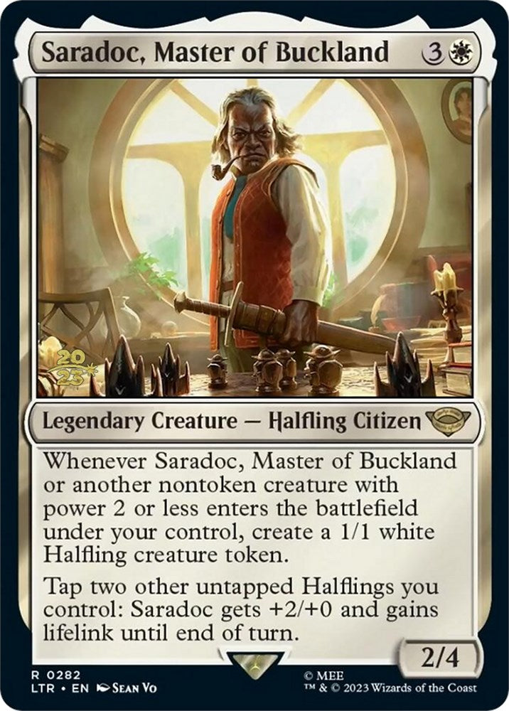 Saradoc, Master of Buckland [The Lord of the Rings: Tales of Middle-Earth Prerelease Promos] MTG Single Magic: The Gathering | Red Claw Gaming
