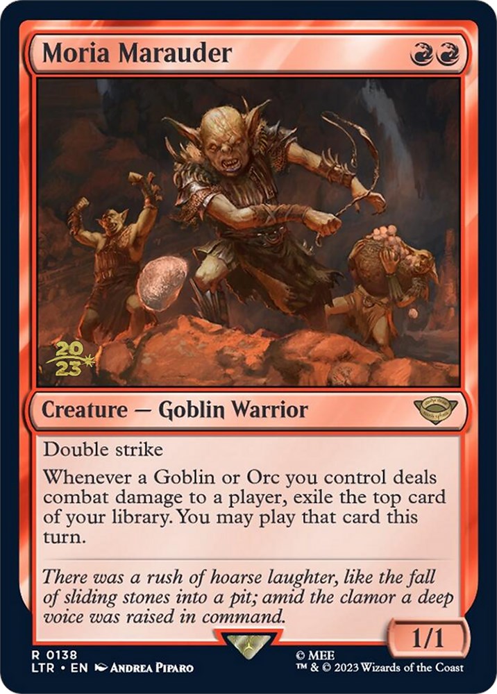 Moria Marauder [The Lord of the Rings: Tales of Middle-Earth Prerelease Promos] MTG Single Magic: The Gathering | Red Claw Gaming