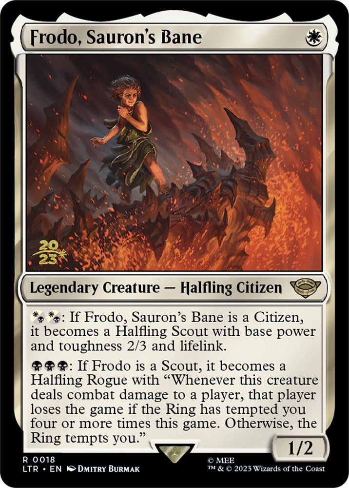 Frodo, Sauron's Bane [The Lord of the Rings: Tales of Middle-Earth Prerelease Promos] MTG Single Magic: The Gathering | Red Claw Gaming