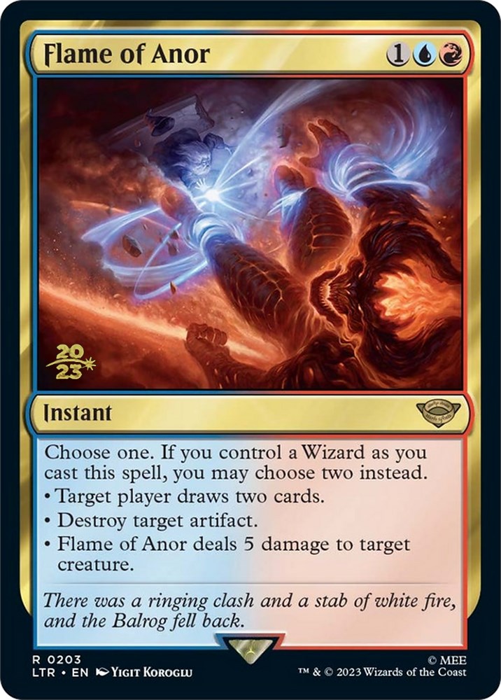 Flame of Anor [The Lord of the Rings: Tales of Middle-Earth Prerelease Promos] MTG Single Magic: The Gathering | Red Claw Gaming