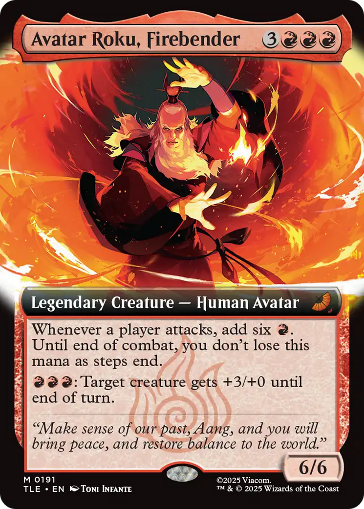 Avatar Roku, Firebender (Extended Art) [Avatar: The Last Airbender: Eternal-Legal] MTG Single Magic: The Gathering | Red Claw Gaming