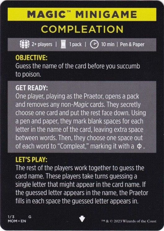 Compleation (Magic Minigame) [March of the Machine Minigame] MTG Single Magic: The Gathering | Red Claw Gaming