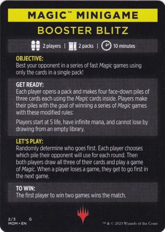 Booster Blitz (Magic Minigame) [March of the Machine Minigame] MTG Single Magic: The Gathering | Red Claw Gaming