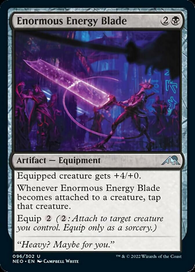 Enormous Energy Blade [Kamigawa: Neon Dynasty] MTG Single Magic: The Gathering    | Red Claw Gaming
