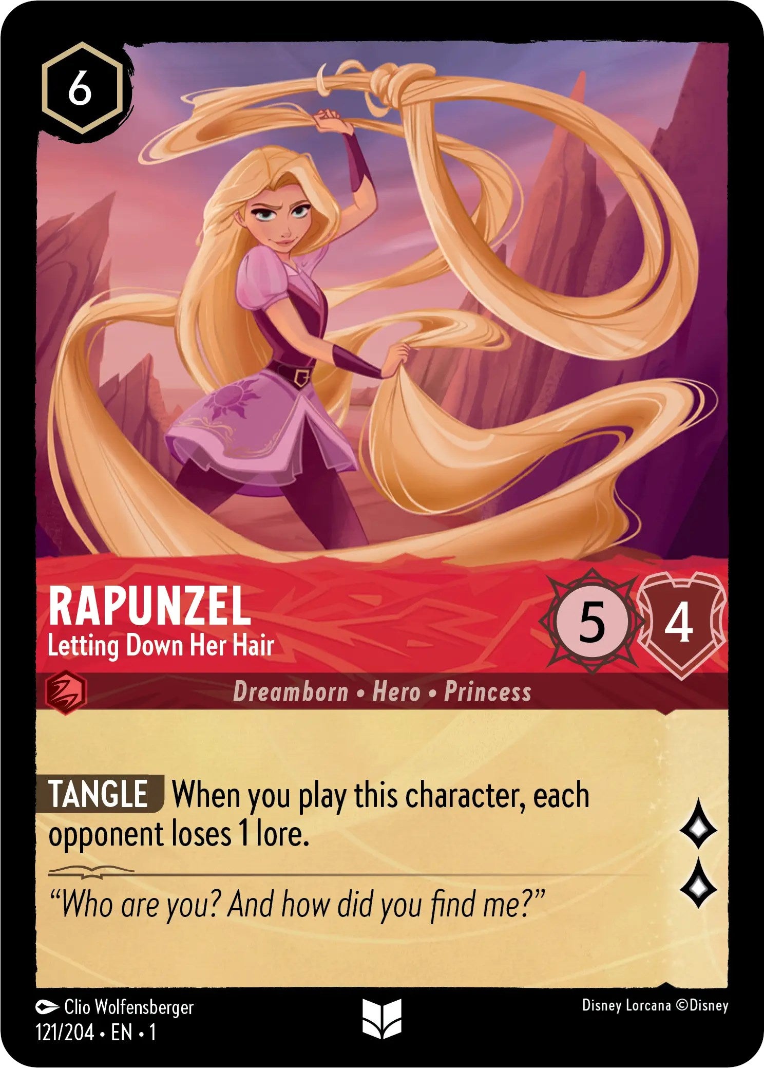 Rapunzel - Letting Down Her Hair (121/204) [The First Chapter] Lorcana Single Disney | Red Claw Gaming