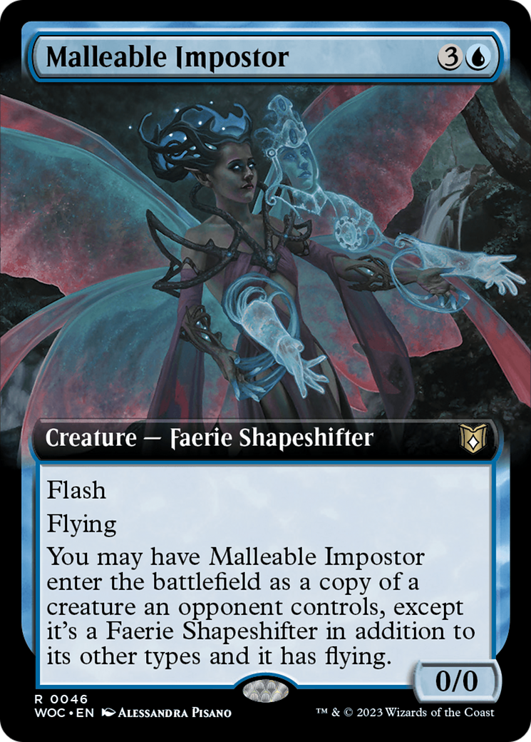 Malleable Impostor (Extended Art) [Wilds of Eldraine Commander] MTG Single Magic: The Gathering | Red Claw Gaming