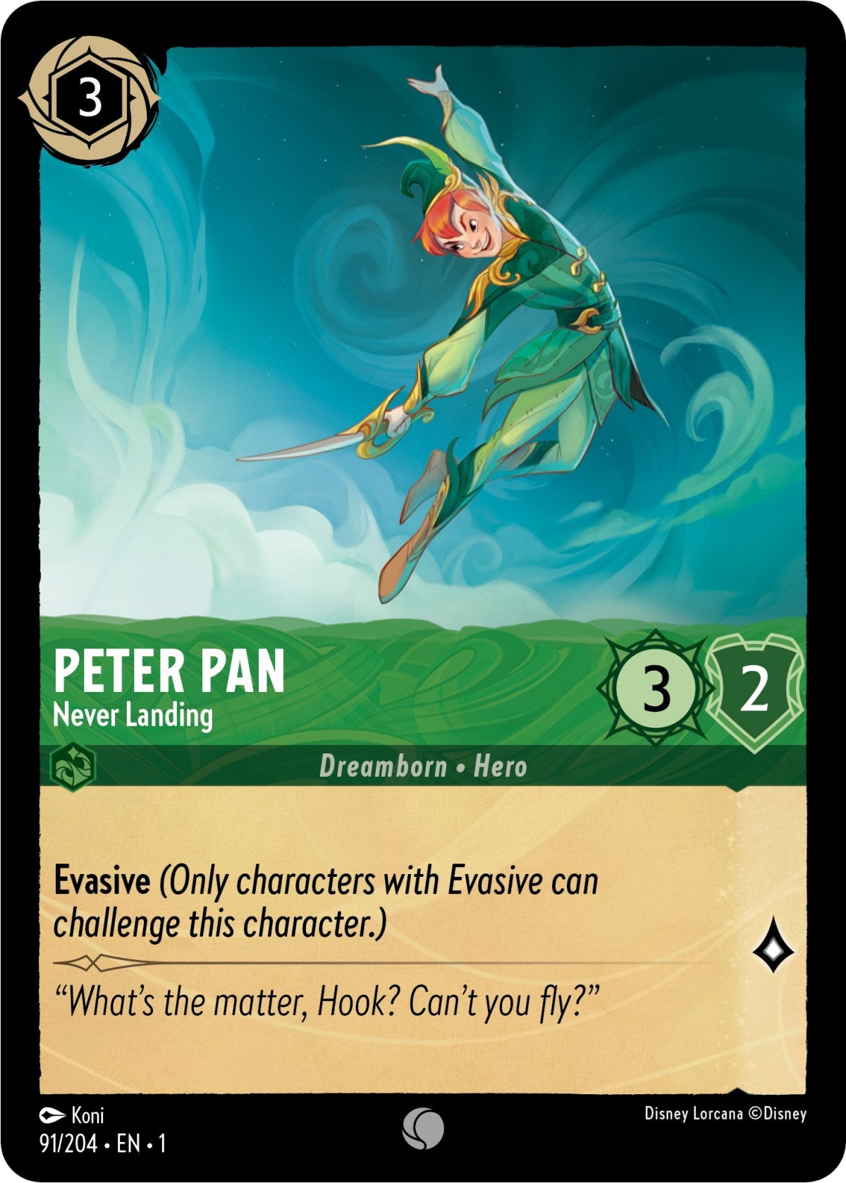 Peter Pan - Never Landing (91/204) [The First Chapter] Lorcana Single Disney | Red Claw Gaming