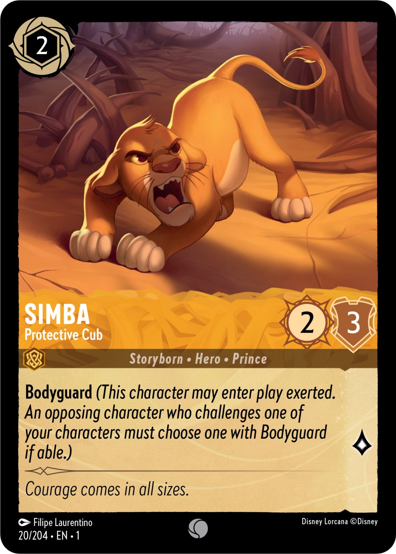 Simba - Protective Cub (20/204) [The First Chapter] Lorcana Single Disney | Red Claw Gaming