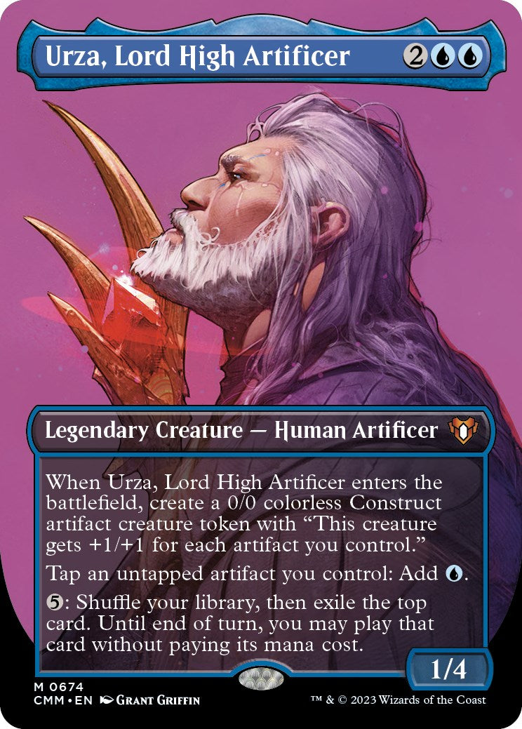 Urza, Lord High Artificer (Borderless Profile) [Commander Masters] MTG Single Magic: The Gathering | Red Claw Gaming