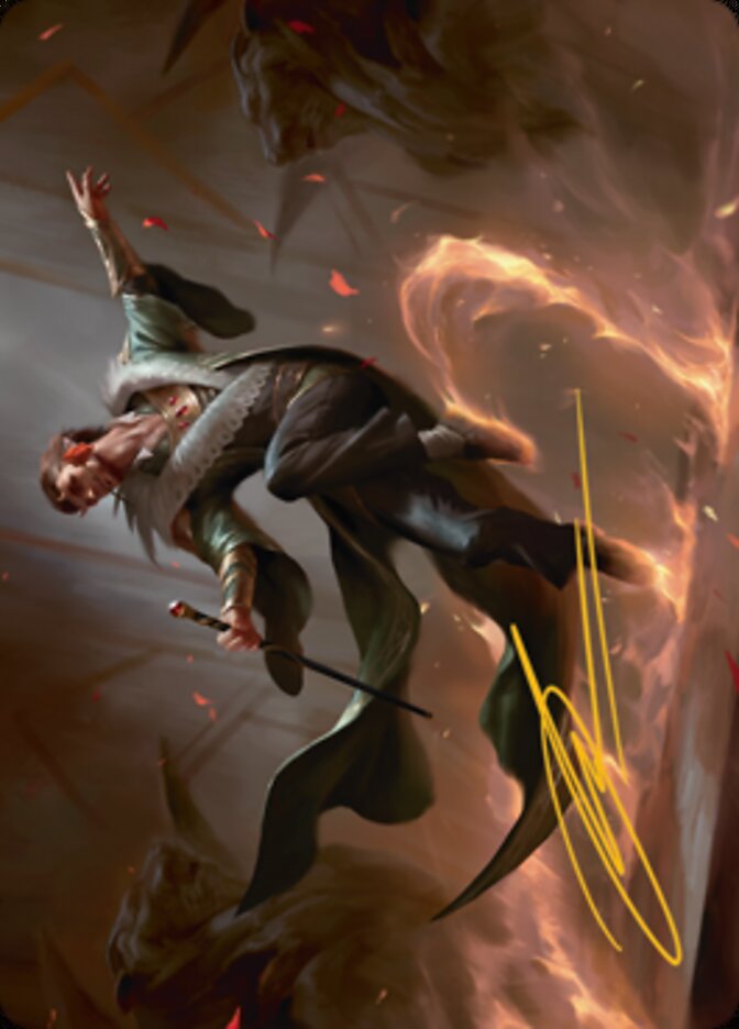 Fleetfoot Dancer Art Card (Gold-Stamped Signature) [Streets of New Capenna Art Series] MTG Single Magic: The Gathering | Red Claw Gaming
