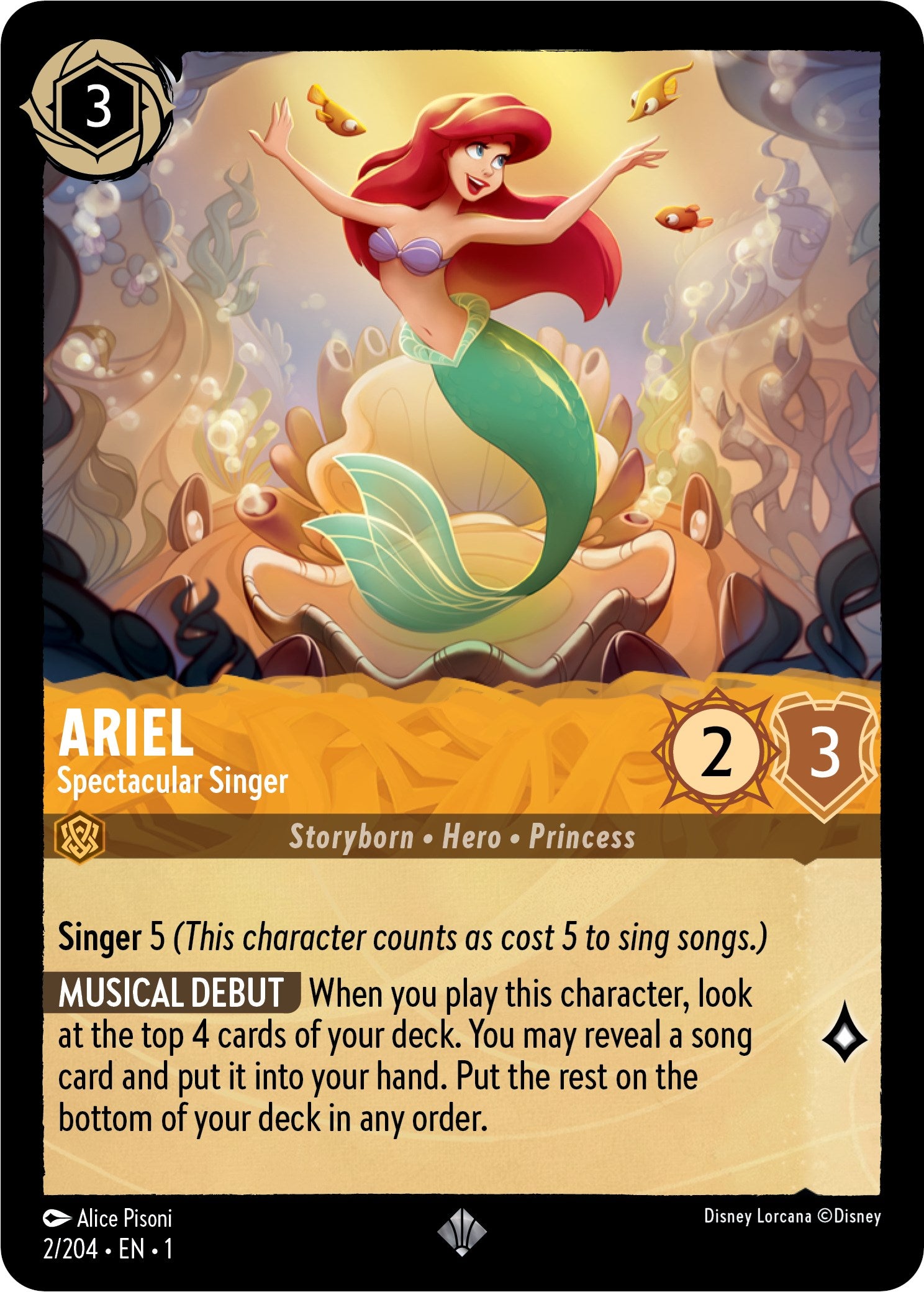 Ariel - Spectactular Singer (2/204) [The First Chapter] Lorcana Single Disney | Red Claw Gaming