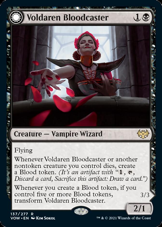 Voldaren Bloodcaster // Bloodbat Summoner [Innistrad: Crimson Vow] MTG Single Magic: The Gathering | Red Claw Gaming