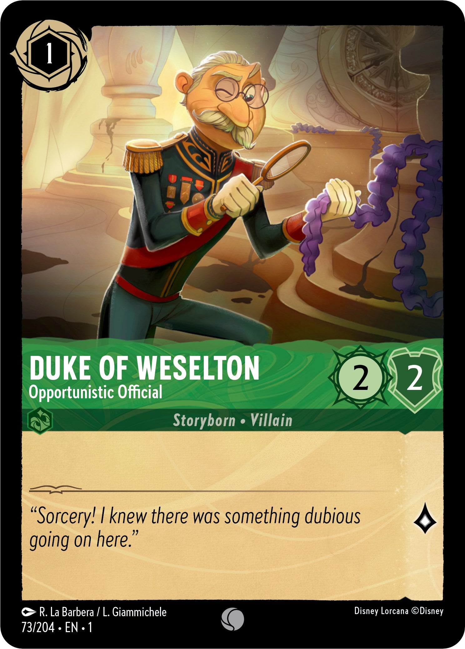 Duke of Weselton - Opportunistic Official (73/204) [The First Chapter] Lorcana Single Disney | Red Claw Gaming