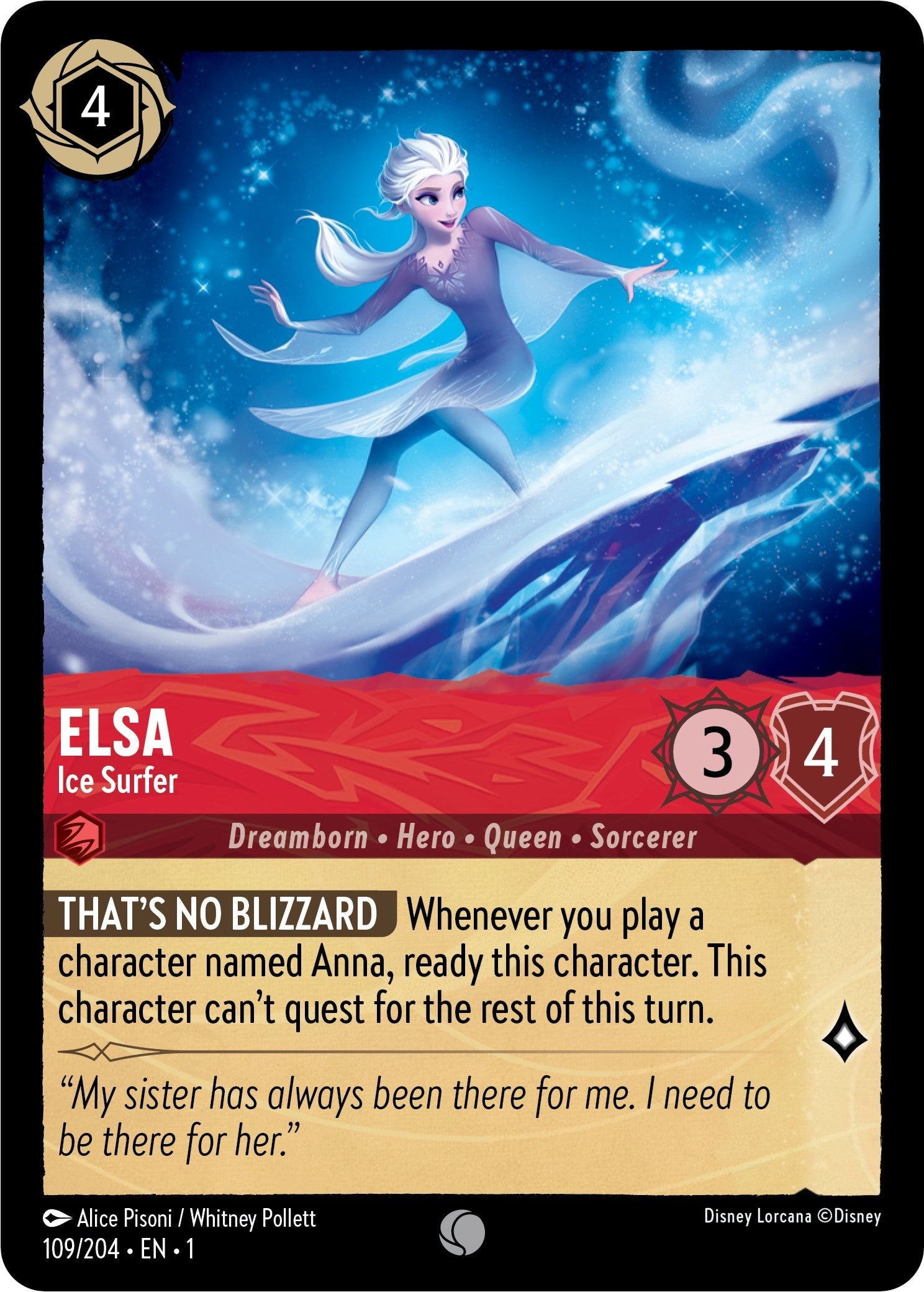 Elsa - Ice Surfer (109/204) [The First Chapter] Lorcana Single Disney | Red Claw Gaming