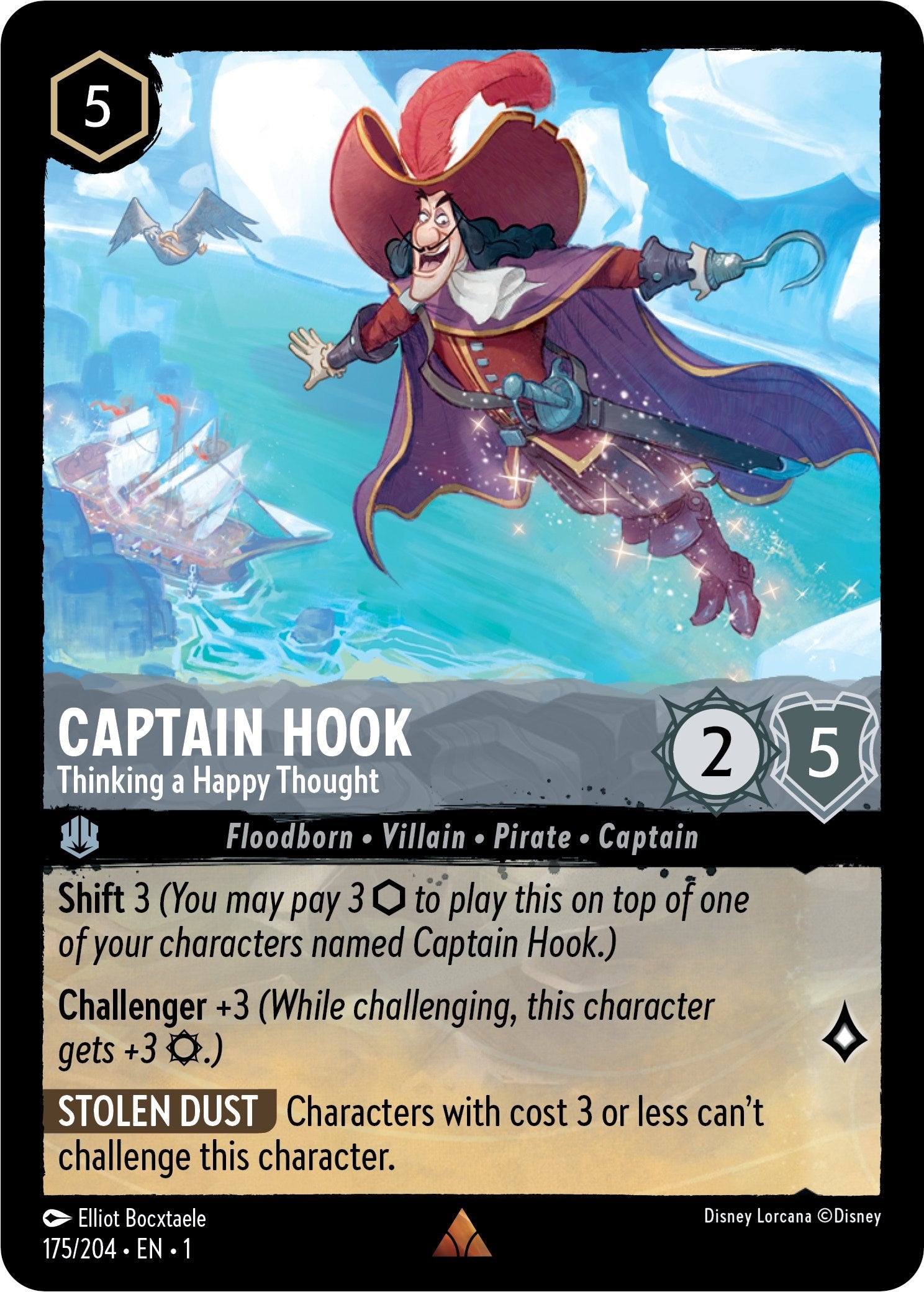 Captain Hook - Thinking a Happy Thought (175/204) [The First Chapter] Lorcana Single Disney | Red Claw Gaming