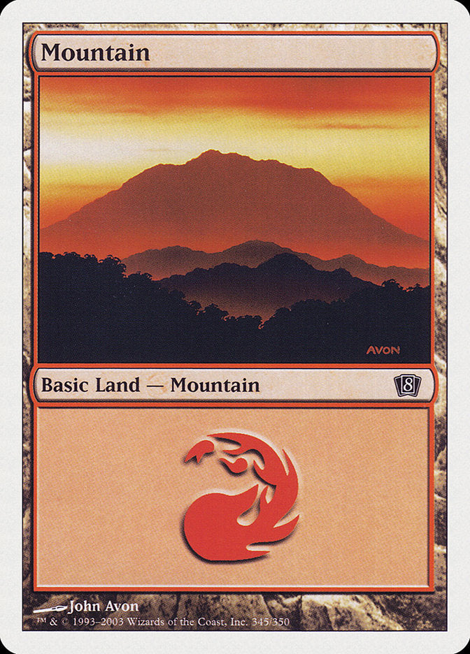 Mountain (345) [Eighth Edition] MTG Single Magic: The Gathering | Red Claw Gaming