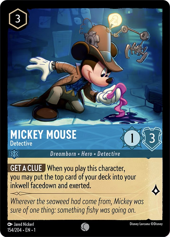 Mickey Mouse - Detective (154/204) [The First Chapter] Lorcana Single Disney | Red Claw Gaming