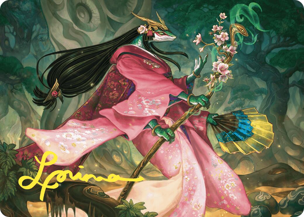 Sakiko, Mother of Summer Art Card (Gold-Stamped Signature) [Commander Masters Art Series] MTG Single Magic: The Gathering | Red Claw Gaming