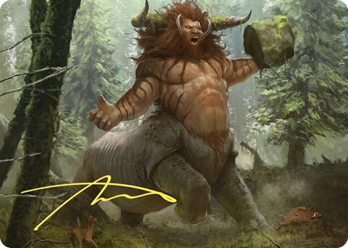 Stonehoof Chieftain Art Card (Gold-Stamped Signature) [Commander Masters Art Series] MTG Single Magic: The Gathering | Red Claw Gaming