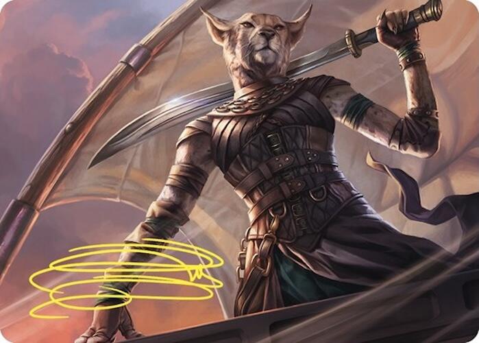 Mirri, Weatherlight Duelist Art Card (Gold-Stamped Signature) [Commander Masters Art Series] MTG Single Magic: The Gathering | Red Claw Gaming