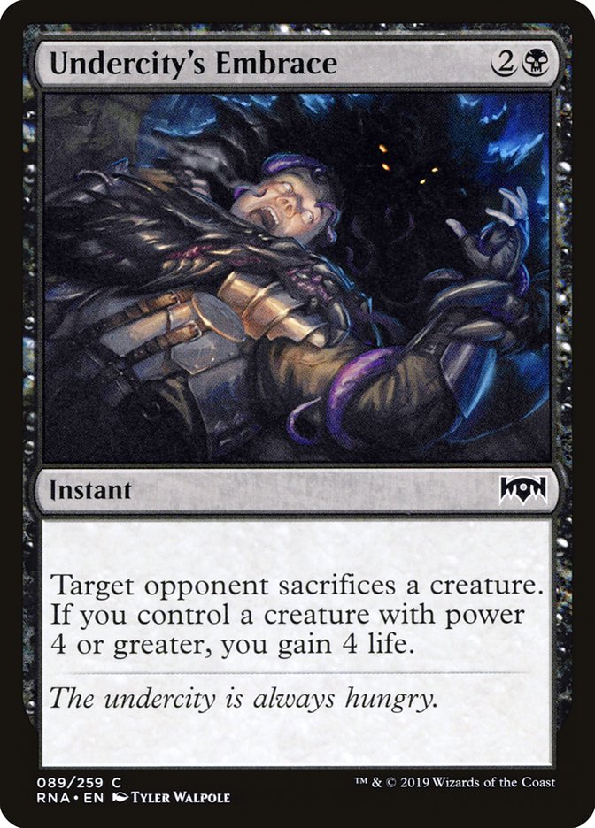 Undercity's Embrace [Ravnica Allegiance] MTG Single Magic: The Gathering | Red Claw Gaming