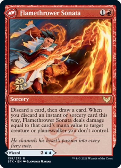 Torrent Sculptor // Flamethrower Sonata [Strixhaven: School of Mages Prerelease Promos] MTG Single Magic: The Gathering | Red Claw Gaming