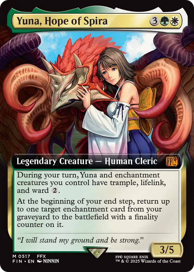 Yuna, Hope of Spira (Extended Art) [FINAL FANTASY] MTG Single Magic: The Gathering | Red Claw Gaming