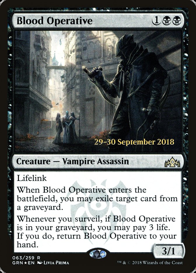 Blood Operative [Guilds of Ravnica Prerelease Promos] MTG Single Magic: The Gathering | Red Claw Gaming