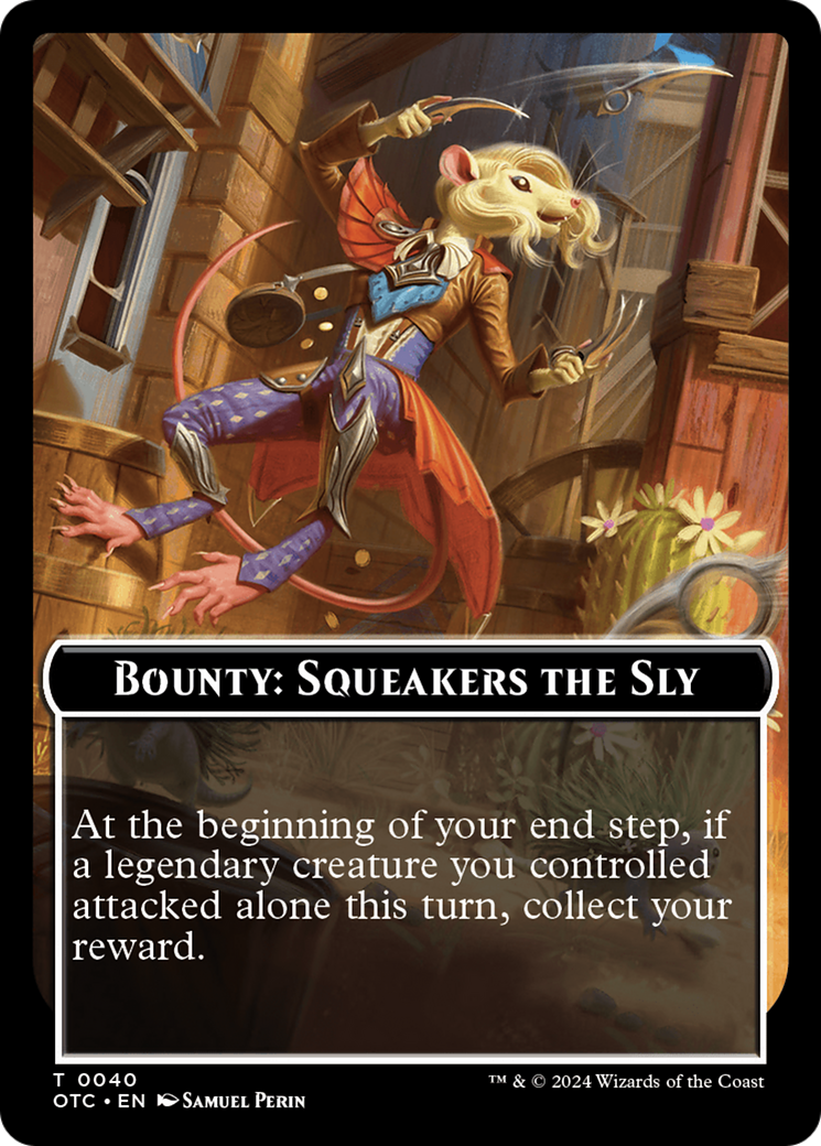 Bounty: Squeakers the Sly // Bounty Rules Double-Sided Token [Outlaws of Thunder Junction Commander Tokens] MTG Single Magic: The Gathering    | Red Claw Gaming