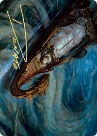 Funeral Longboat Art Card (Gold-Stamped Signature) [Kaldheim Art Series] MTG Single Magic: The Gathering | Red Claw Gaming