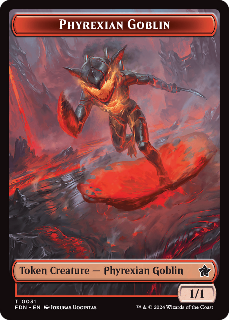 Cat (0027) // Phyrexian Goblin Double-Sided Token [Foundations Tokens] MTG Single Magic: The Gathering | Red Claw Gaming