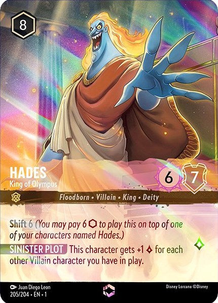 Hades - King of Olympus (Enchanted) (205/204) [The First Chapter] Lorcana Single Disney | Red Claw Gaming
