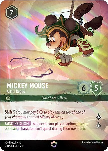 Mickey Mouse - Artful Rogue (Enchanted) (210/204) [The First Chapter] Lorcana Single Disney | Red Claw Gaming