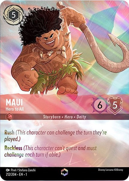 Maui - Hero to All (Enchanted) (212/204) [The First Chapter] Lorcana Single Disney | Red Claw Gaming