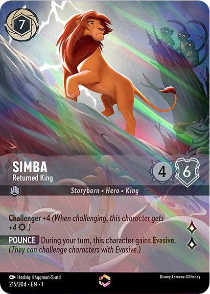 Simba - Returned King (Enchanted) (215/204) [The First Chapter] Lorcana Single Disney | Red Claw Gaming