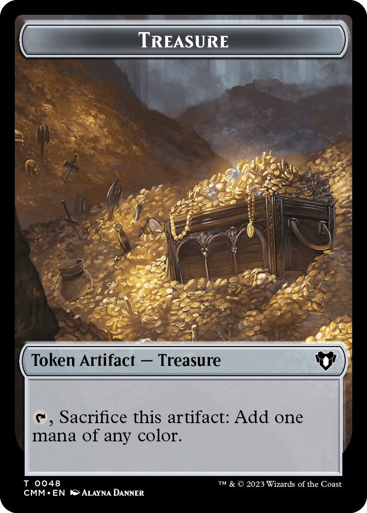 Treasure // Knight Double-Sided Token [Commander Masters Tokens] MTG Single Magic: The Gathering    | Red Claw Gaming