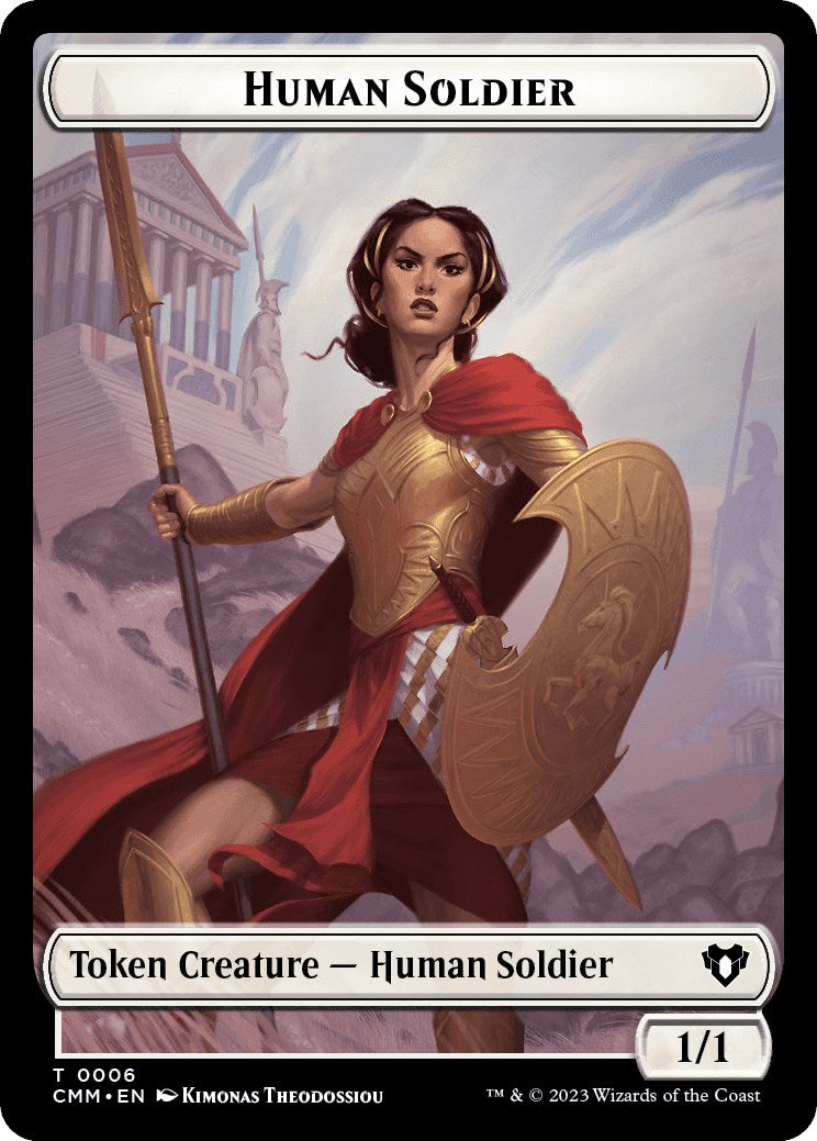 Human Soldier // Phyrexian Myr Double-Sided Token [Commander Masters Tokens] MTG Single Magic: The Gathering    | Red Claw Gaming