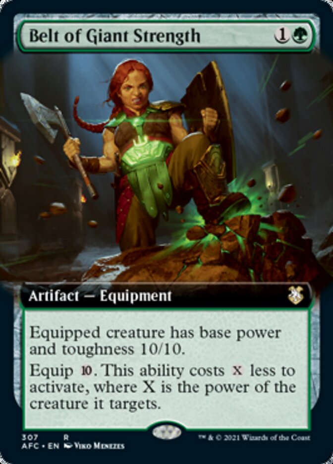Belt of Giant Strength (Extended Art) [Dungeons & Dragons: Adventures in the Forgotten Realms Commander] MTG Single Magic: The Gathering | Red Claw Gaming