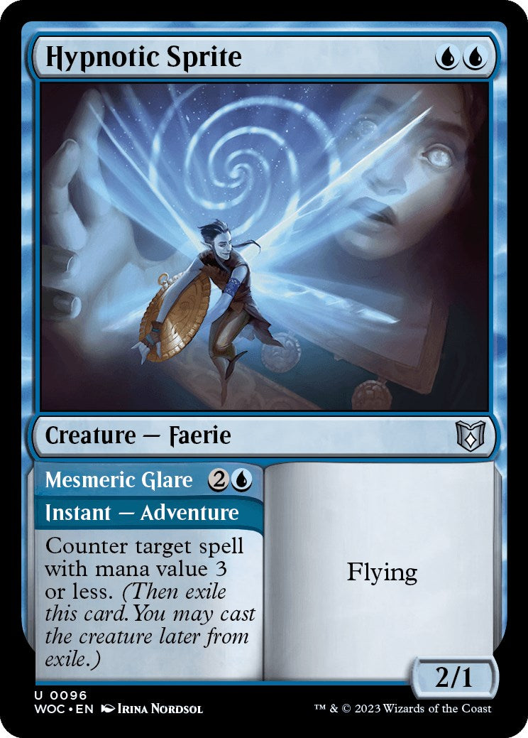Hypnotic Sprite // Mesmeric Glare [Wilds of Eldraine Commander] MTG Single Magic: The Gathering | Red Claw Gaming
