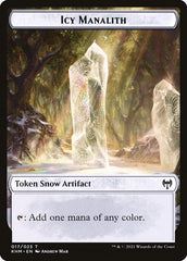 Human Warrior // Icy Manalith Double-Sided Token [Kaldheim Tokens] MTG Single Magic: The Gathering | Red Claw Gaming
