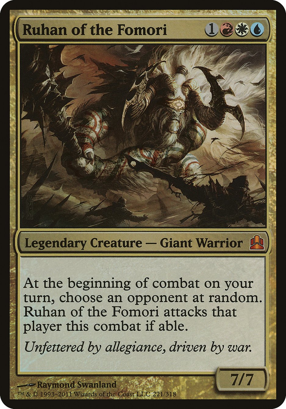 Ruhan of the Fomori (Oversized) [Commander 2011 Oversized] MTG Single Magic: The Gathering | Red Claw Gaming