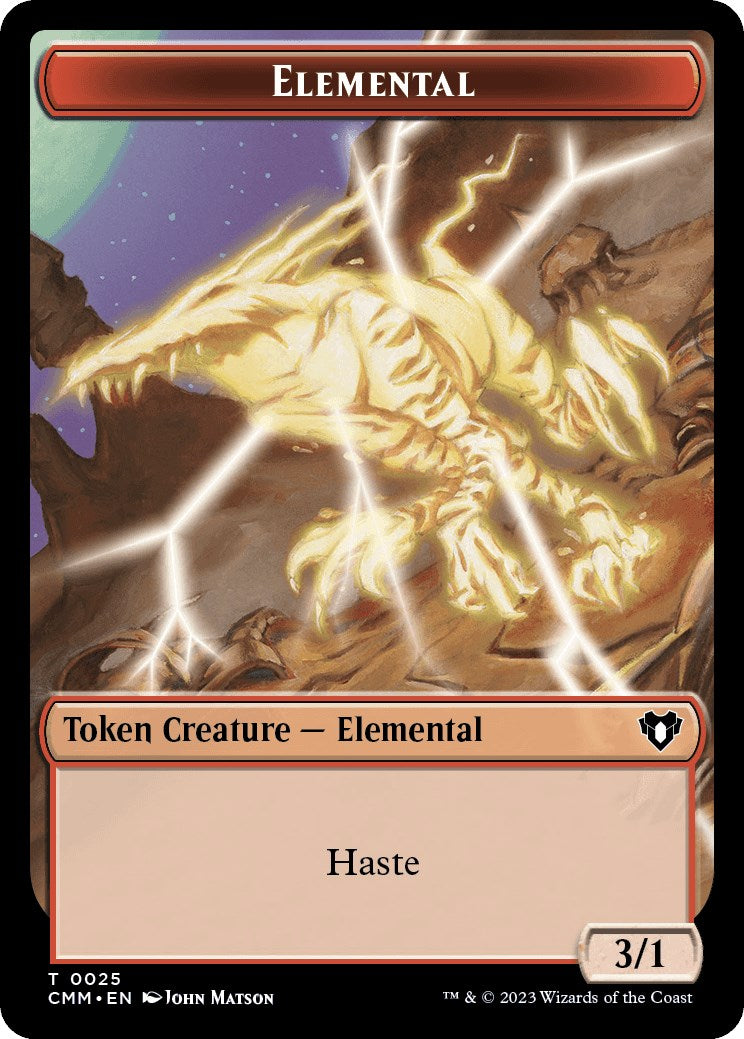 Elemental (0025) // Saproling Double-Sided Token [Commander Masters Tokens] MTG Single Magic: The Gathering | Red Claw Gaming