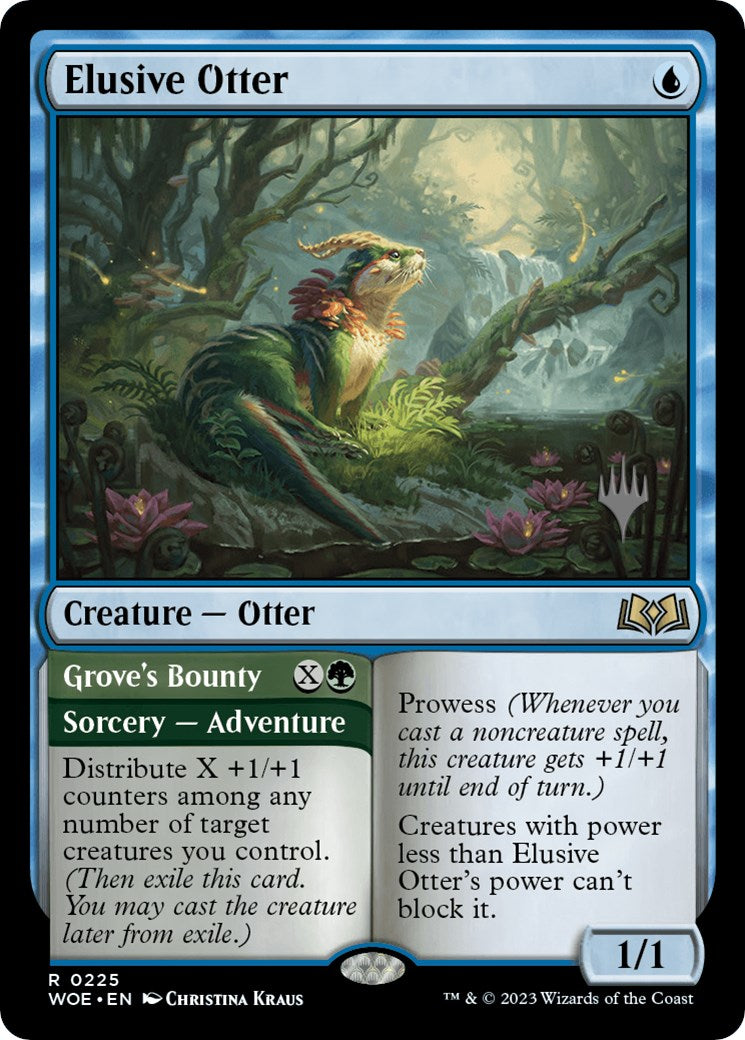 Elusive Otter // Grove's Bounty (Promo Pack) [Wilds of Eldraine Promos] MTG Single Magic: The Gathering | Red Claw Gaming