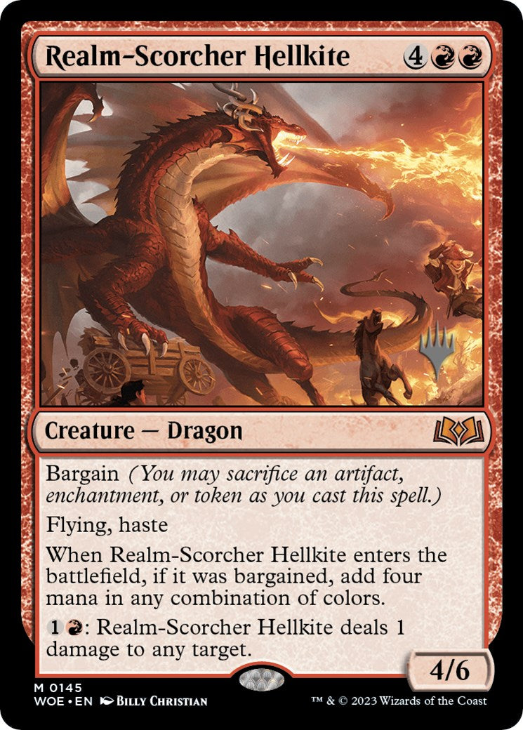 Realm-Scorcher Hellkite (Promo Pack) [Wilds of Eldraine Promos] MTG Single Magic: The Gathering | Red Claw Gaming