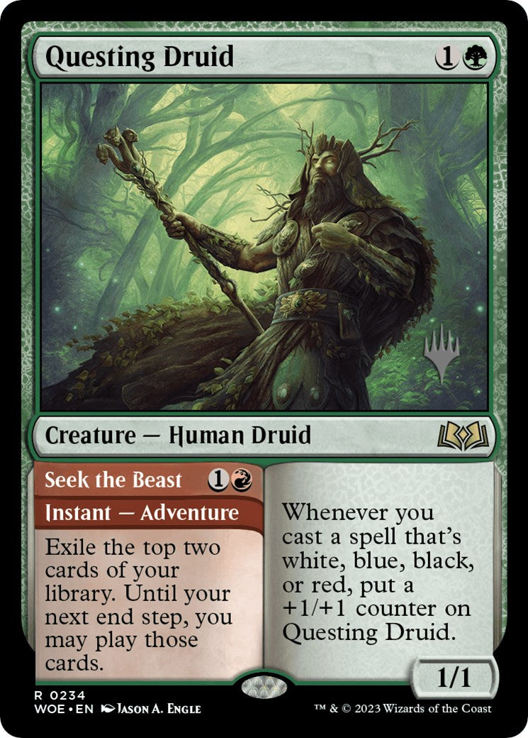 Questing Druid (Promo Pack) [Wilds of Eldraine Promos] MTG Single Magic: The Gathering | Red Claw Gaming