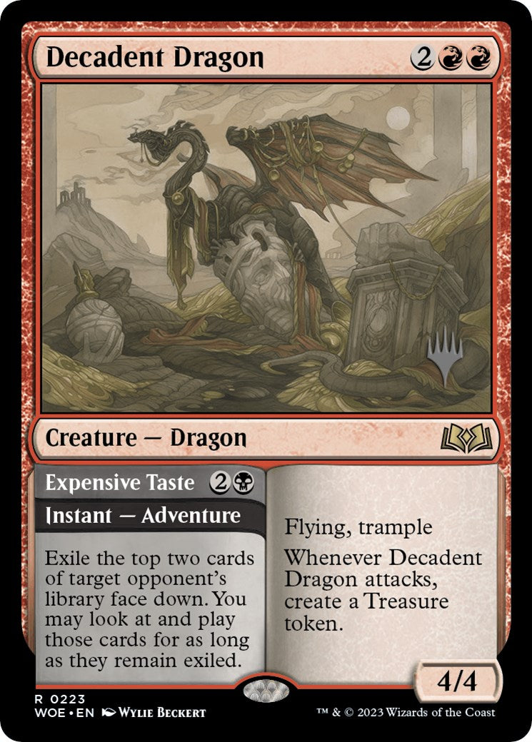 Decadent Dragon // Expensive Taste (Promo Pack) [Wilds of Eldraine Promos] MTG Single Magic: The Gathering | Red Claw Gaming