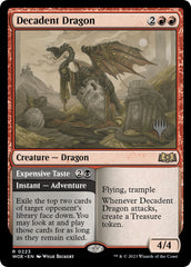 Decadent Dragon // Expensive Taste (Promo Pack) [Wilds of Eldraine Promos] MTG Single Magic: The Gathering | Red Claw Gaming