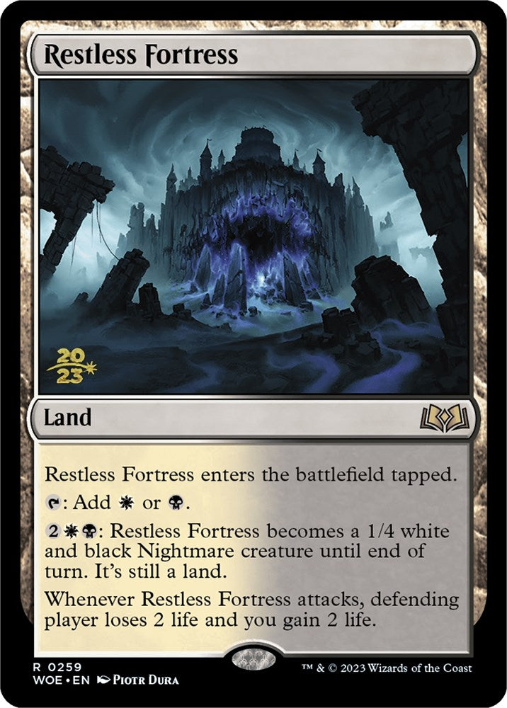 Restless Fortress [Wilds of Eldraine Prerelease Promos] MTG Single Magic: The Gathering | Red Claw Gaming