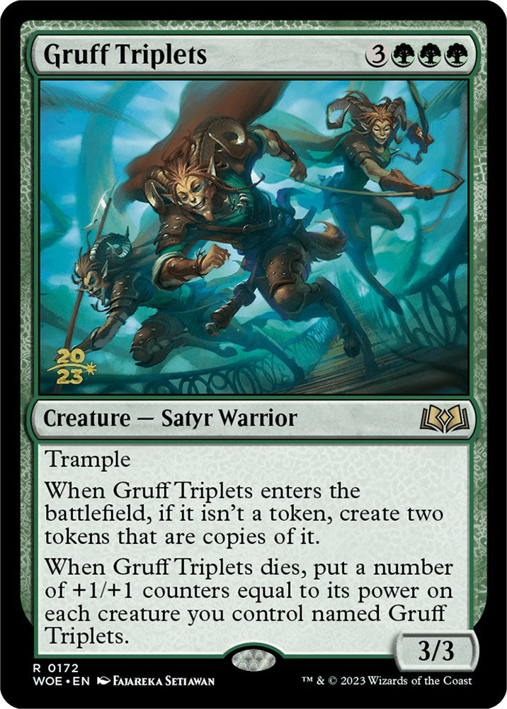 Gruff Triplets [Wilds of Eldraine Prerelease Promos] MTG Single Magic: The Gathering | Red Claw Gaming
