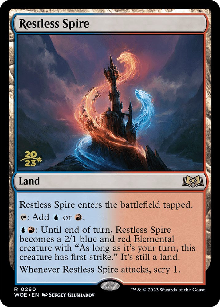 Restless Spire [Wilds of Eldraine Prerelease Promos] MTG Single Magic: The Gathering | Red Claw Gaming